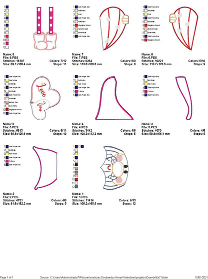 Gnome Love You Ornament - ITH Project - Machine Embroidery Design