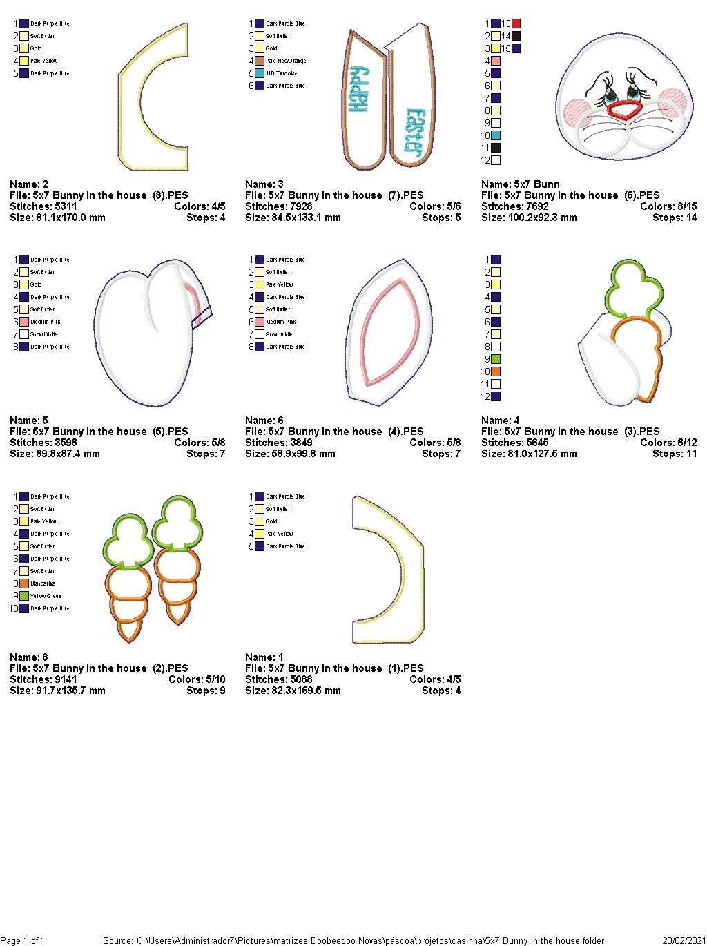 Bunny in the House Door Ornament - ITH Project - Machine Embroidery Design