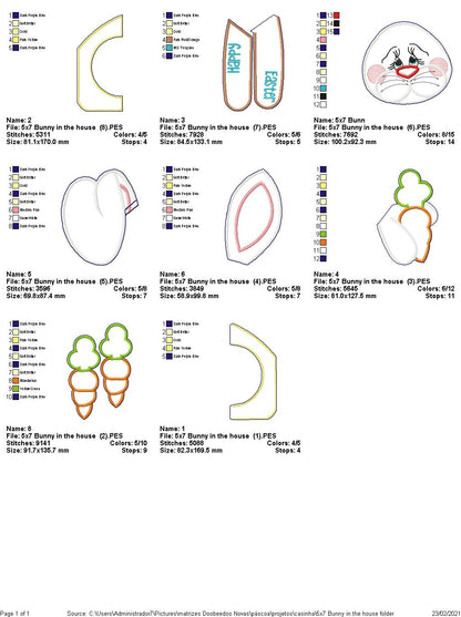 Bunny in the House Door Ornament - ITH Project - Machine Embroidery Design