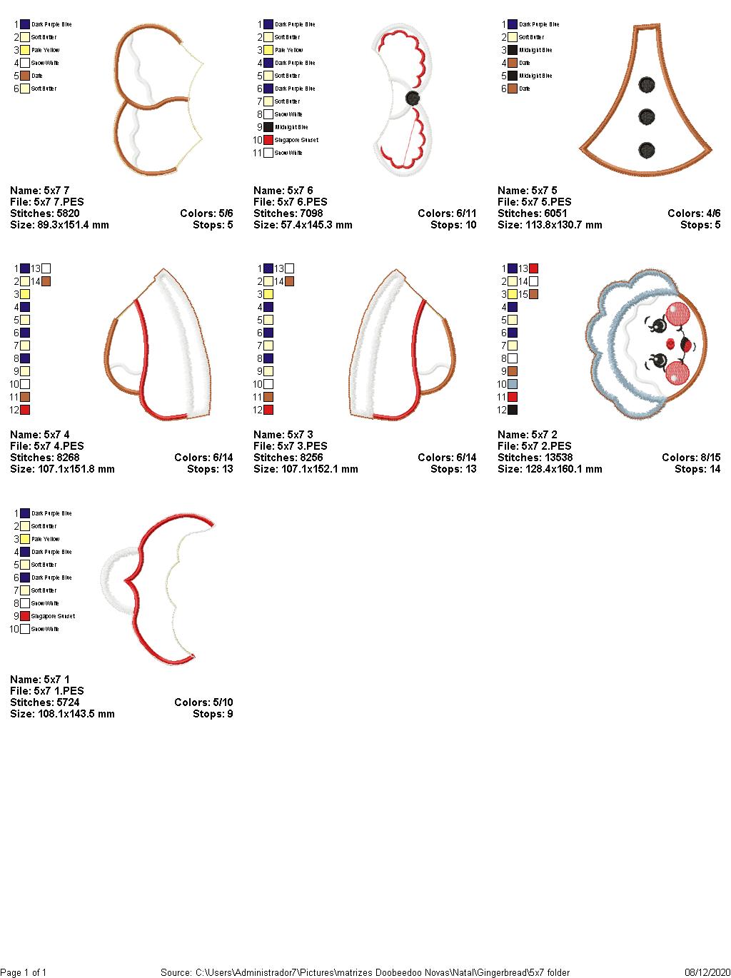 Gingerbread Girl Christmas  Door Ornament - ITH Project - Machine Embroidery Design