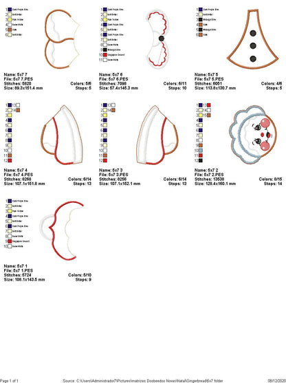 Gingerbread Girl Christmas  Door Ornament - ITH Project - Machine Embroidery Design