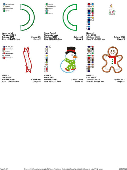 Christmas Ornaments Wreath - ITH Project - Machine Embroidery Design