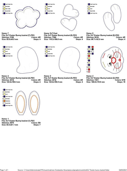 Easter Bunny Basket - ITH Project - Machine Embroidery Design