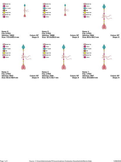 Arrow Boho embroidery - Applique - 6 Sizes  - Machine Embroidery Design