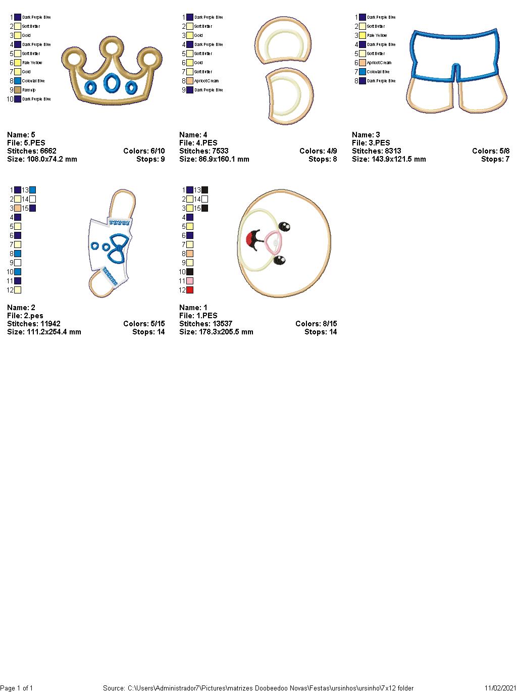 Prince and Princess Teddy Bear Vase Ornament - ITH Project - Machine Embroidery Design