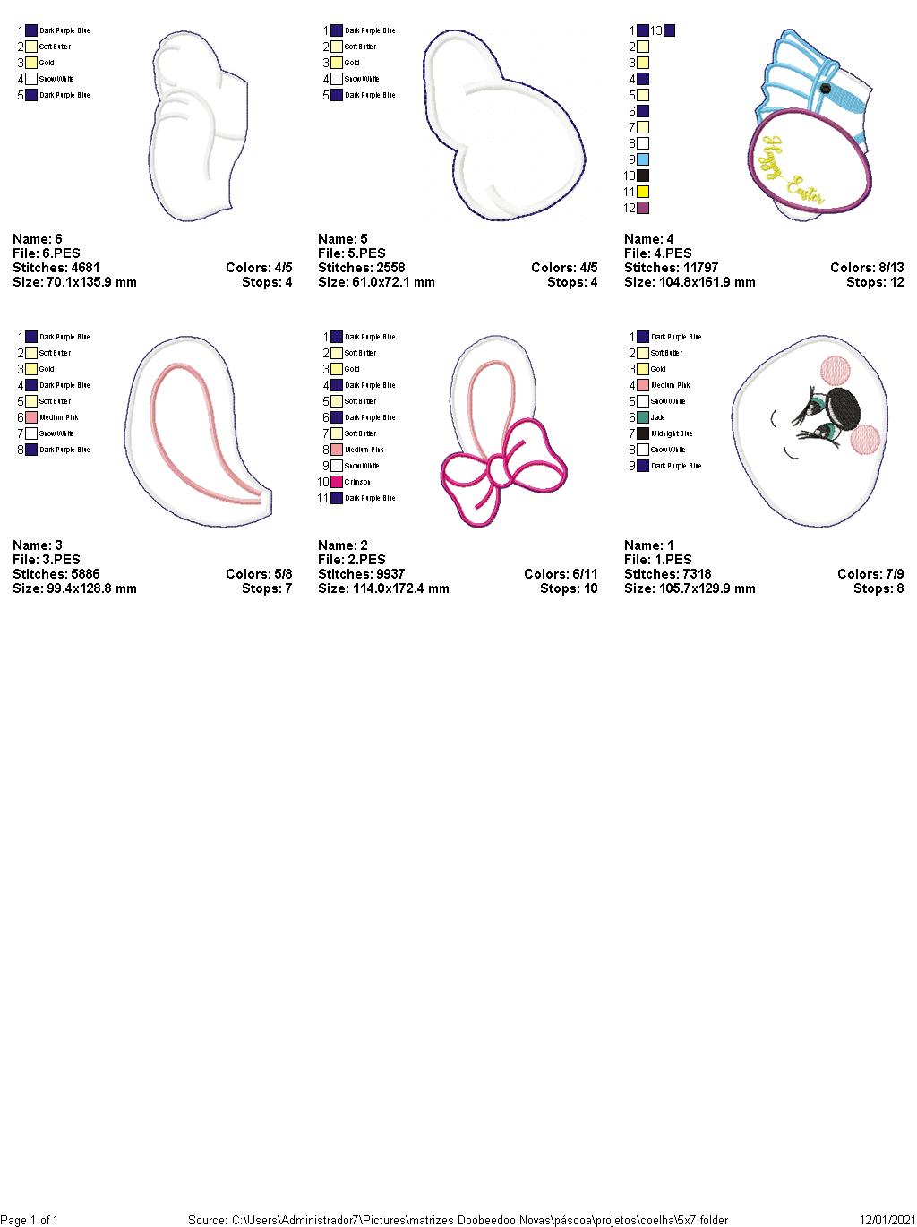 Cute Easter Bunny Girl Vase Ornament - ITH Project - Machine Embroidery Design