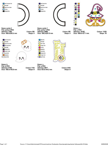 Ghosts and Which Halloween Wreath - ITH Project - Machine Embroidery Design