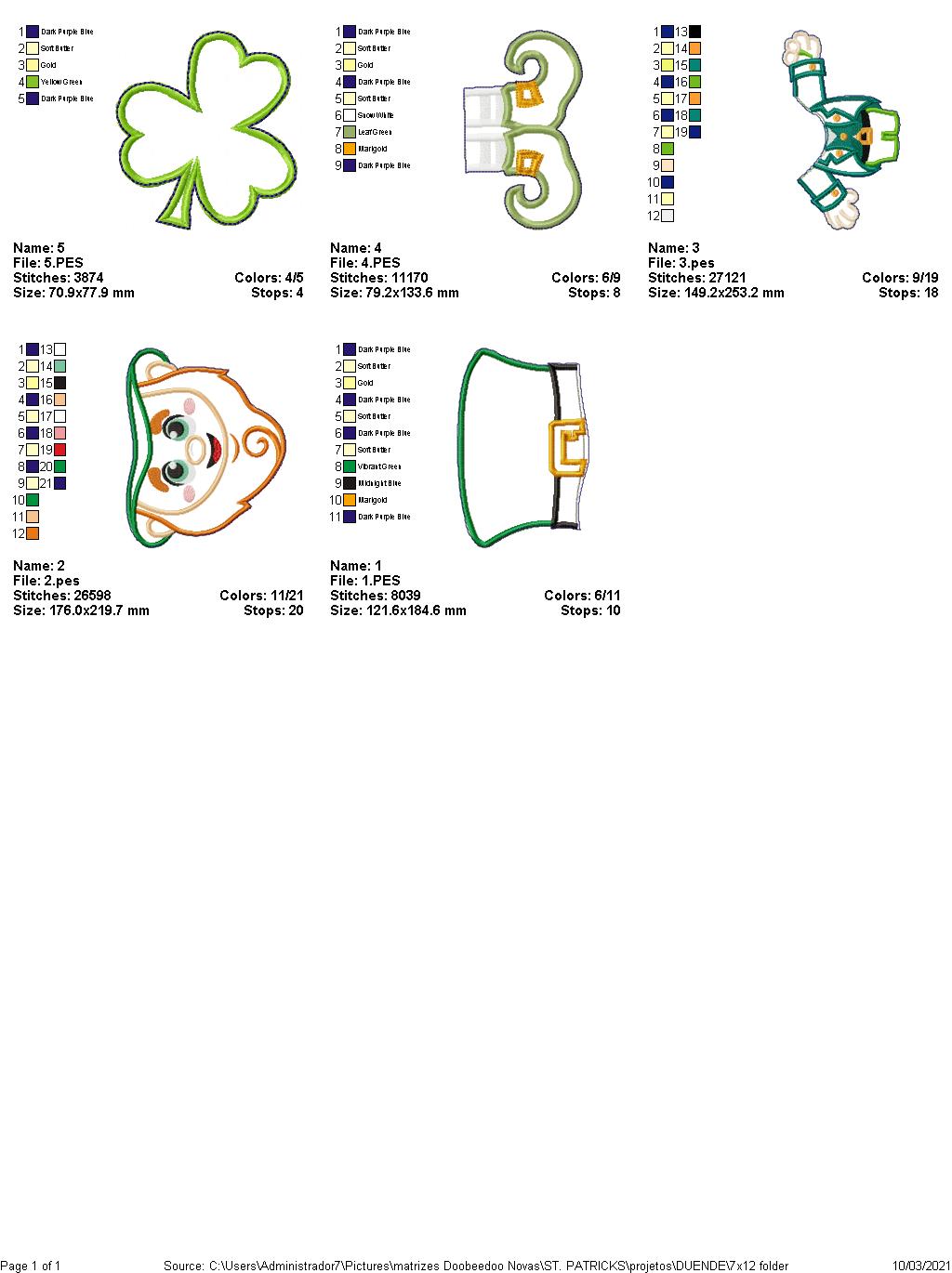 Saint Patrick's Leprechaun Ornament - ITH Project - Machine Embroidery Design