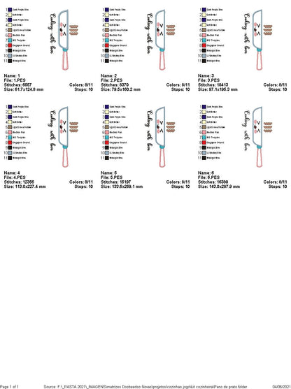 Chef Girl Dish Cloth Hanger - ITH Project - Machine Embroidery Design