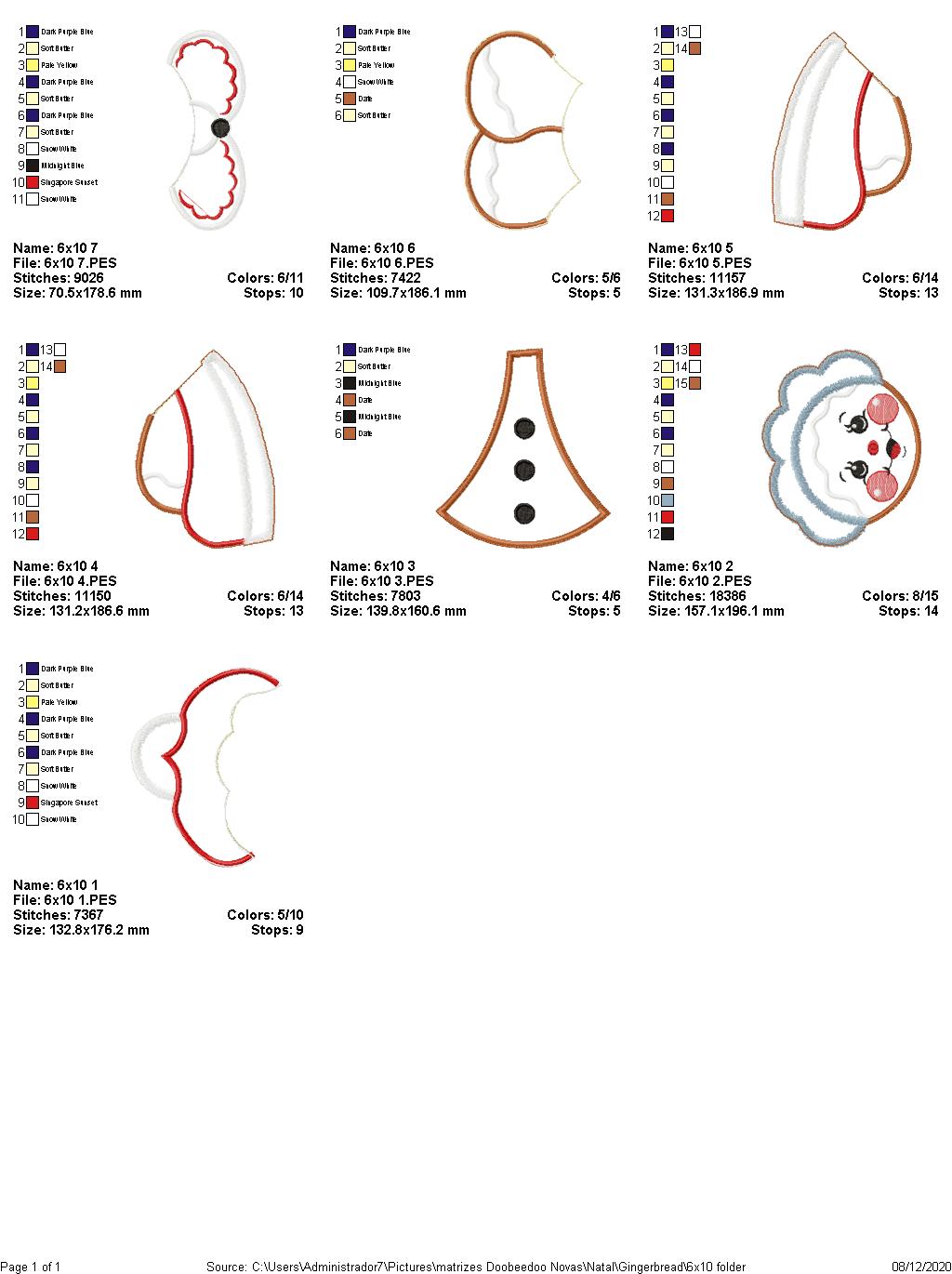 Gingerbread Girl Christmas  Door Ornament - ITH Project - Machine Embroidery Design