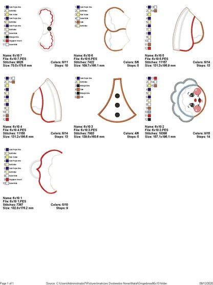 Gingerbread Girl Christmas  Door Ornament - ITH Project - Machine Embroidery Design