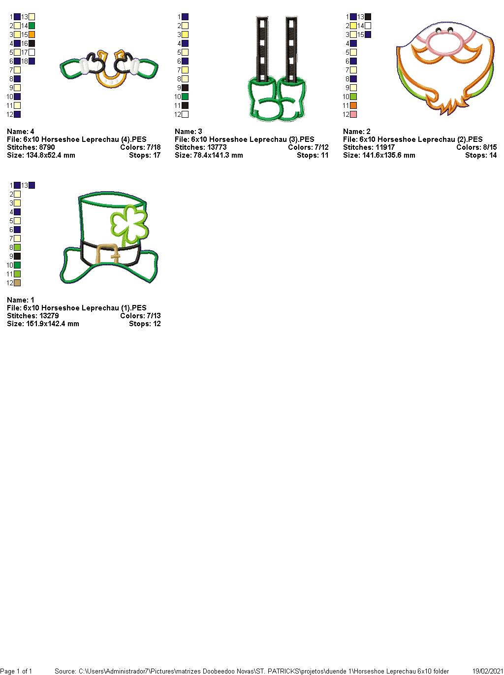 Horseshoe Gnome Ornament - ITH Project - Machine Embroidery Design