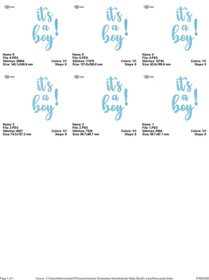 It's a boy - 7 designs 6 Sizes - Machine Embroidery Designs