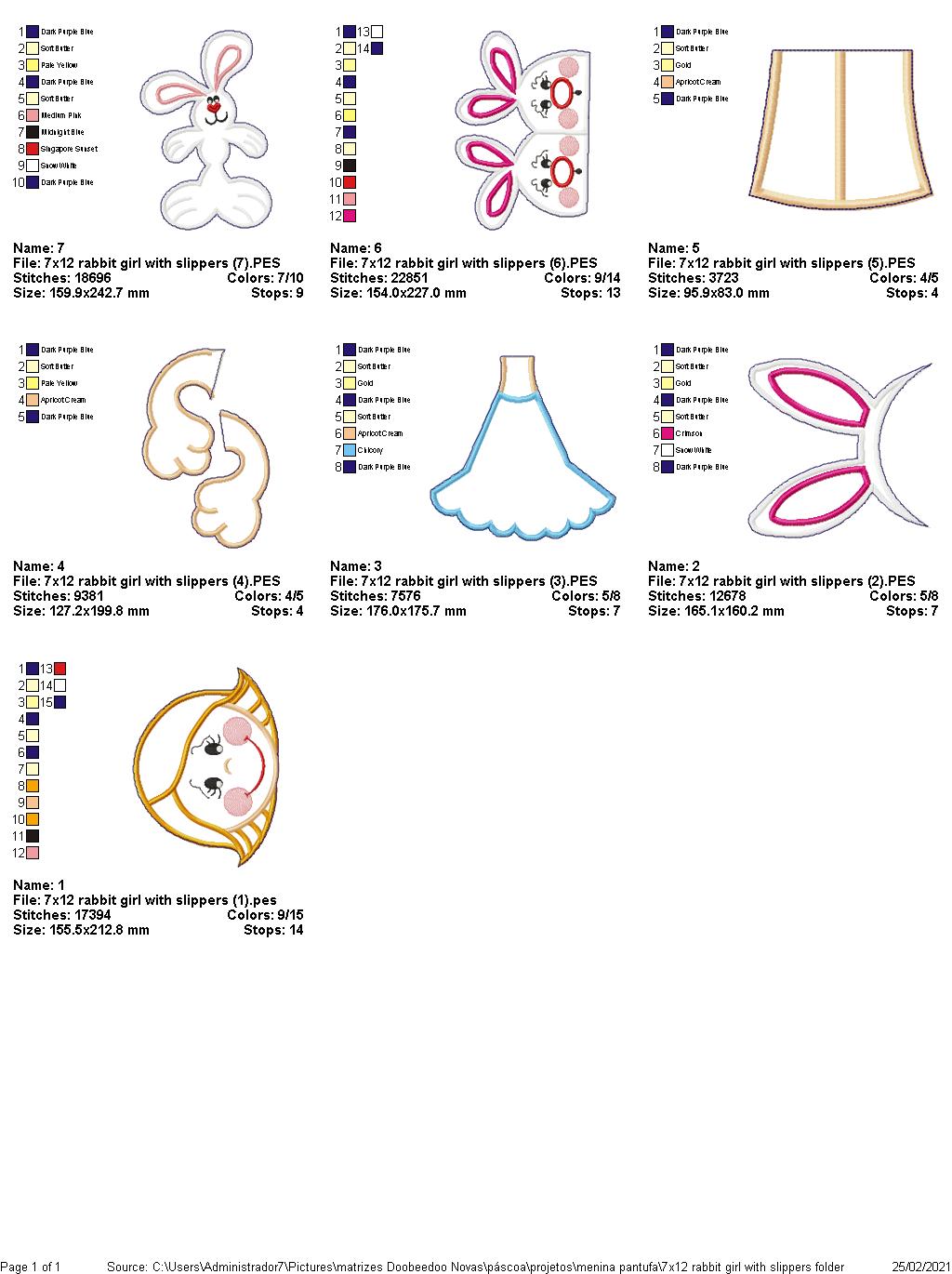 Easter Girl with Bunny Shoe Vase Ornament - ITH Project - Machine Embroidery Design