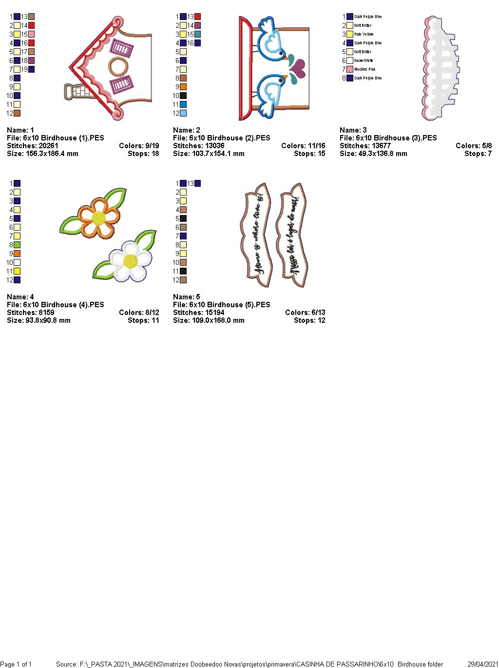 Bird House Ornament - ITH Project - Machine Embroidery Design