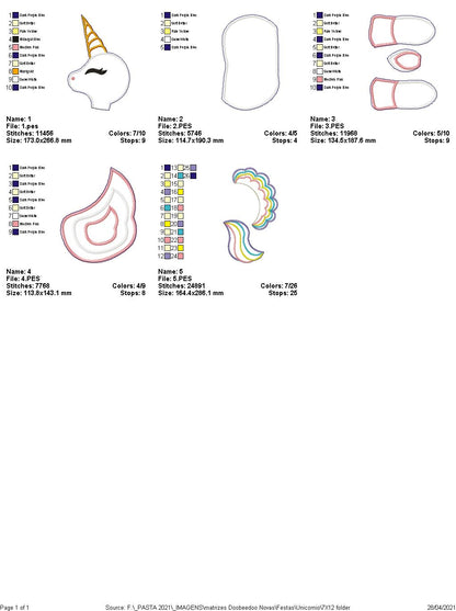 Little Unicorn Cute Ornament - ITH Project - Machine Embroidery Design