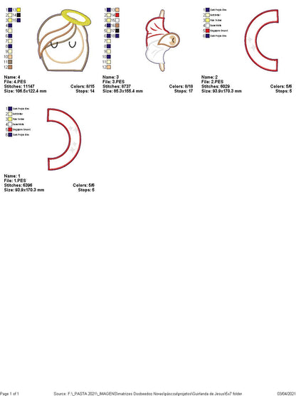 Holly Jesus Wreath - ITH Project - Machine Embroidery Design