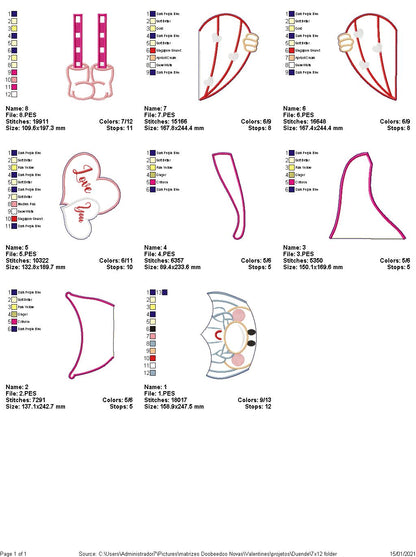 Gnome Love You Ornament - ITH Project - Machine Embroidery Design