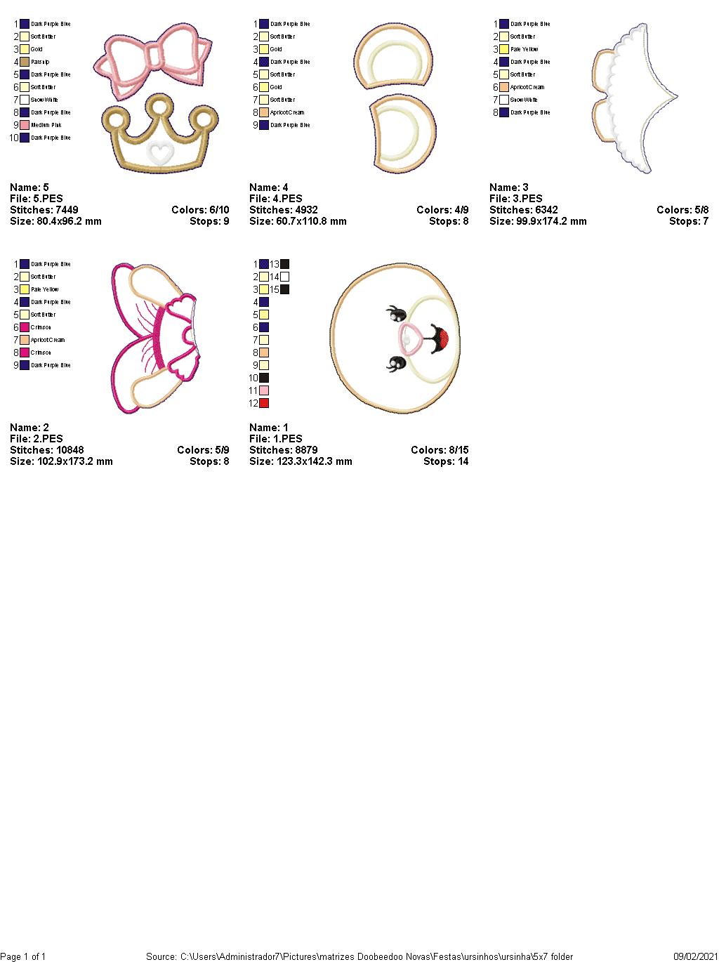 Princess Teddy Bear Vase Ornament - ITH Project - Machine Embroidery Design