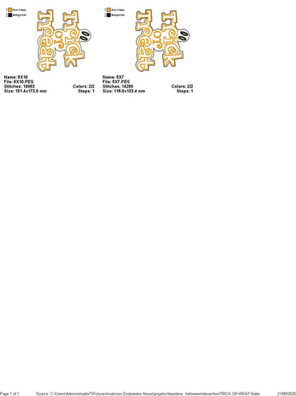 Halloween Banner with 7 Ornaments - ITH Project - Machine Embroidery Design