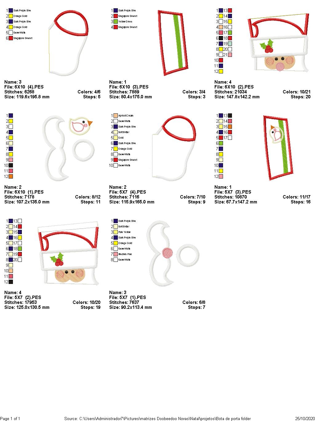 Santa Claus Door Hanger - ITH Project - Machine Embroidery Design