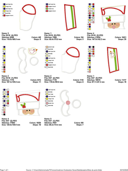 Santa Claus Door Hanger - ITH Project - Machine Embroidery Design