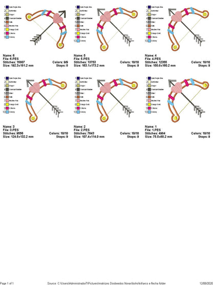 Bow and arrow Boho embroidery - Applique - 6 Sizes  - Machine Embroidery Design