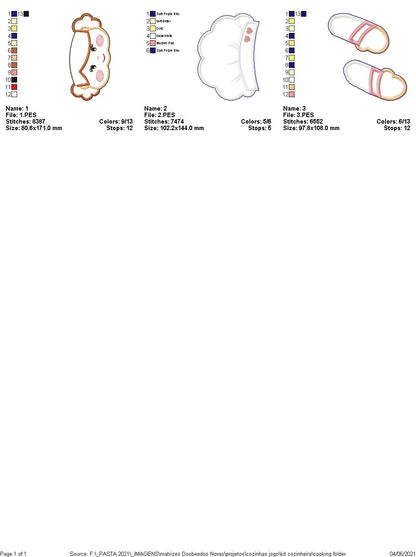 Chef Girl Dish Cloth Hanger - ITH Project - Machine Embroidery Design