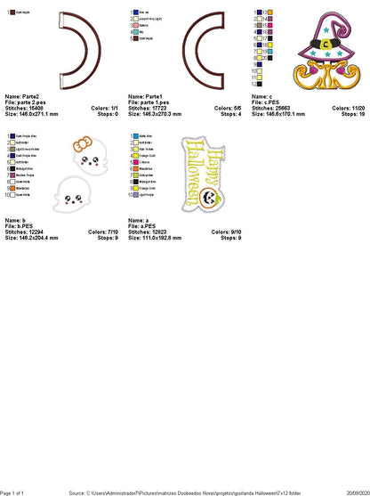 Ghosts and Which Halloween Wreath - ITH Project - Machine Embroidery Design