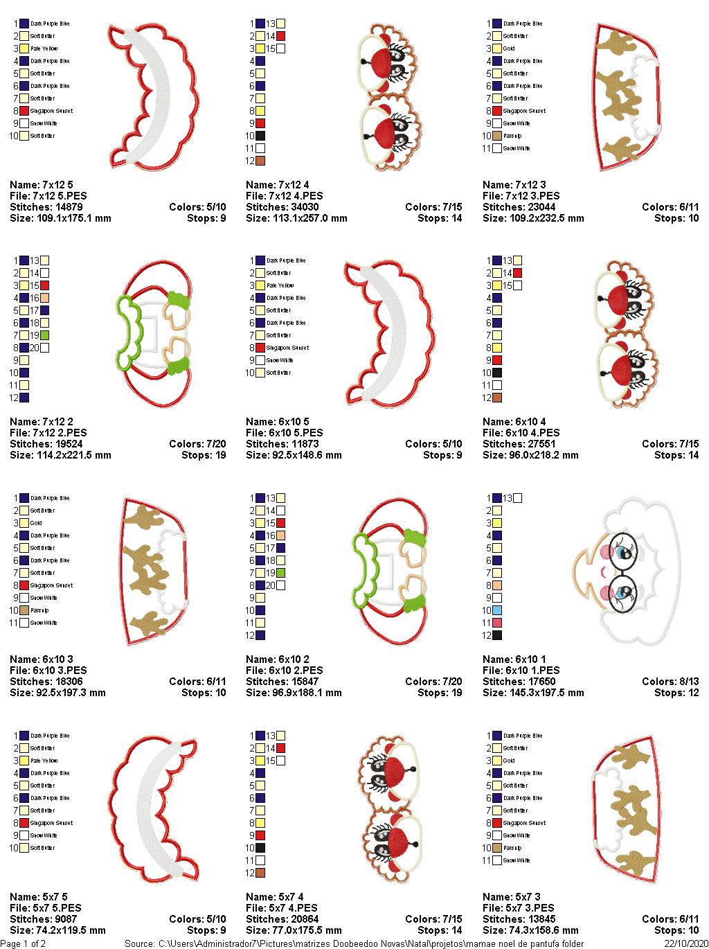 Mr. and Mrs. Claus Door Ornament - ITH Project - Machine Embroidery Design