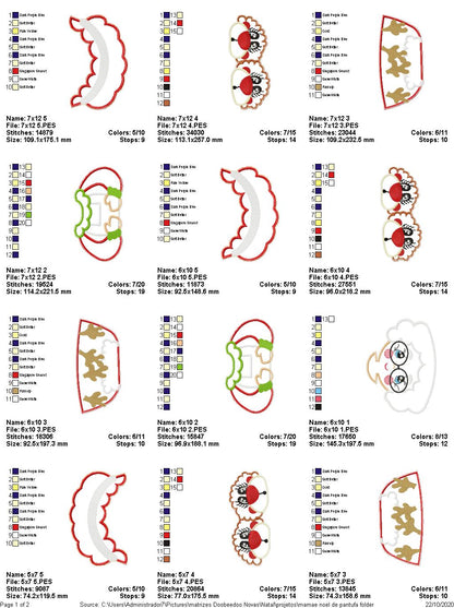 Mr. and Mrs. Claus Door Ornament - ITH Project - Machine Embroidery Design