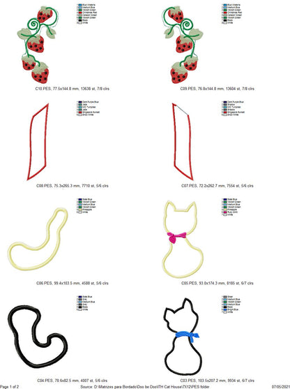 Cats in Love Wreath - ITH Project - Machine Embroidery Design