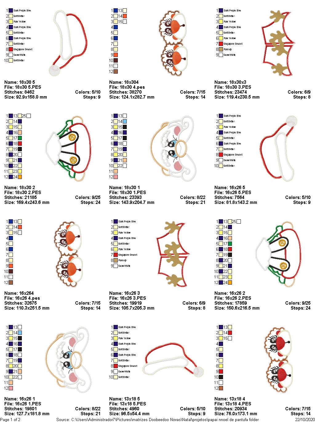 Mr. and Mrs. Claus Door Ornament - ITH Project - Machine Embroidery Design