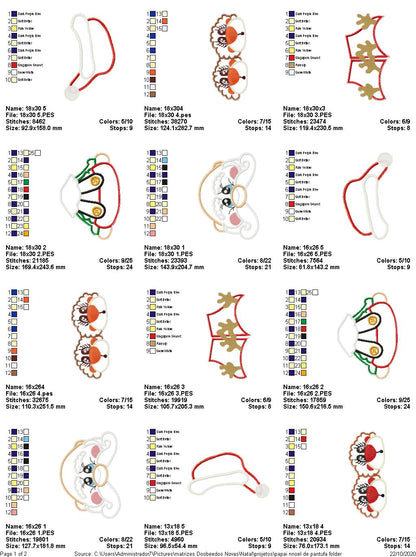 Mr. and Mrs. Claus Door Ornament - ITH Project - Machine Embroidery Design