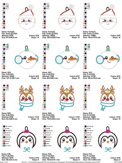 Christmas Ornaments - Applique - 6 Sizes - Machine Embroidery Design