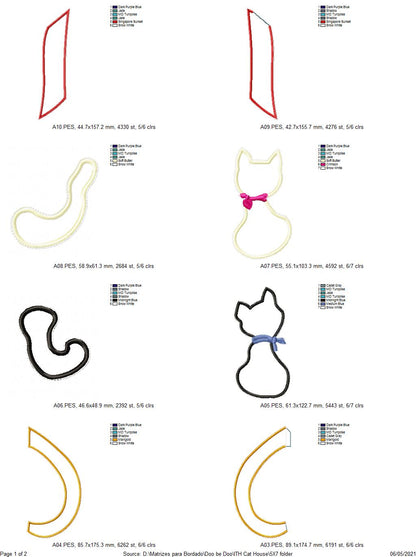 Cats in Love Wreath - ITH Project - Machine Embroidery Design