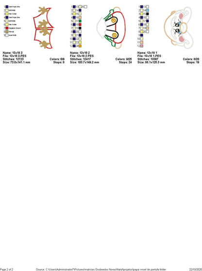 Mr. and Mrs. Claus Door Ornament - ITH Project - Machine Embroidery Design