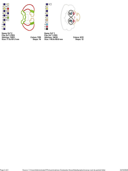 Mrs. Claus Door Ornament - ITH Project - Machine Embroidery Design