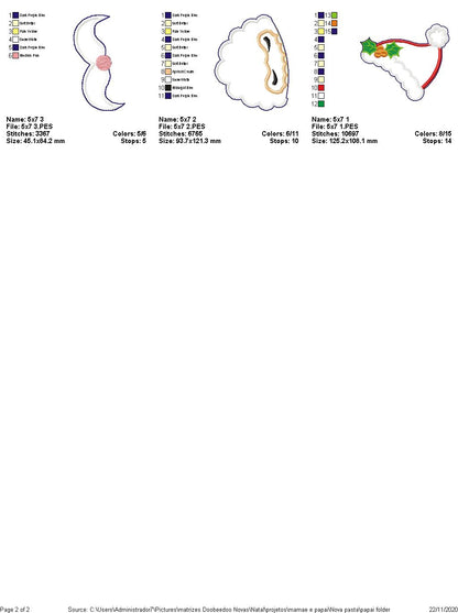 Mr. and Mrs. Claus Wreath - ITH Project - Machine Embroidery Design