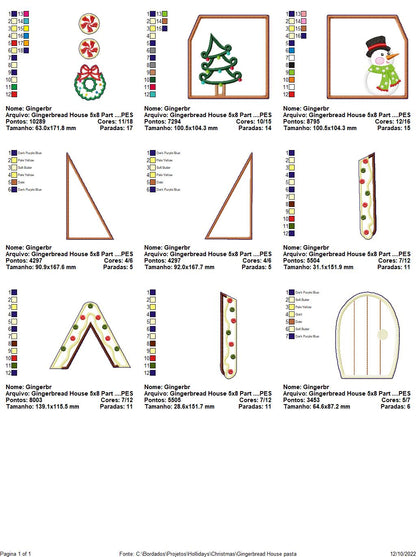 Gingerbread House Christmas Ornament - ITH Project - Machine Embroidery Design