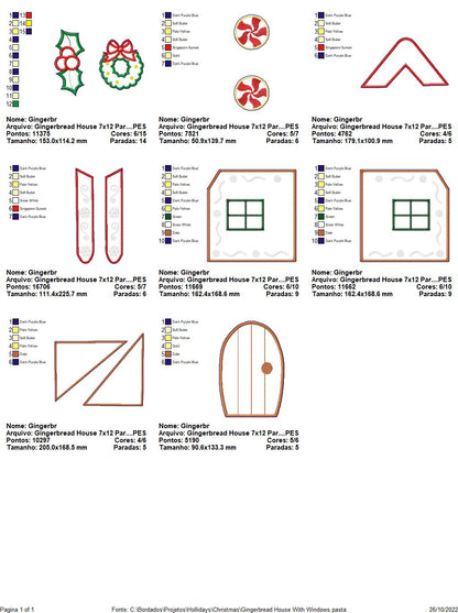 Gingerbread House With Windows - ITH Project - Machine Embroidery Design