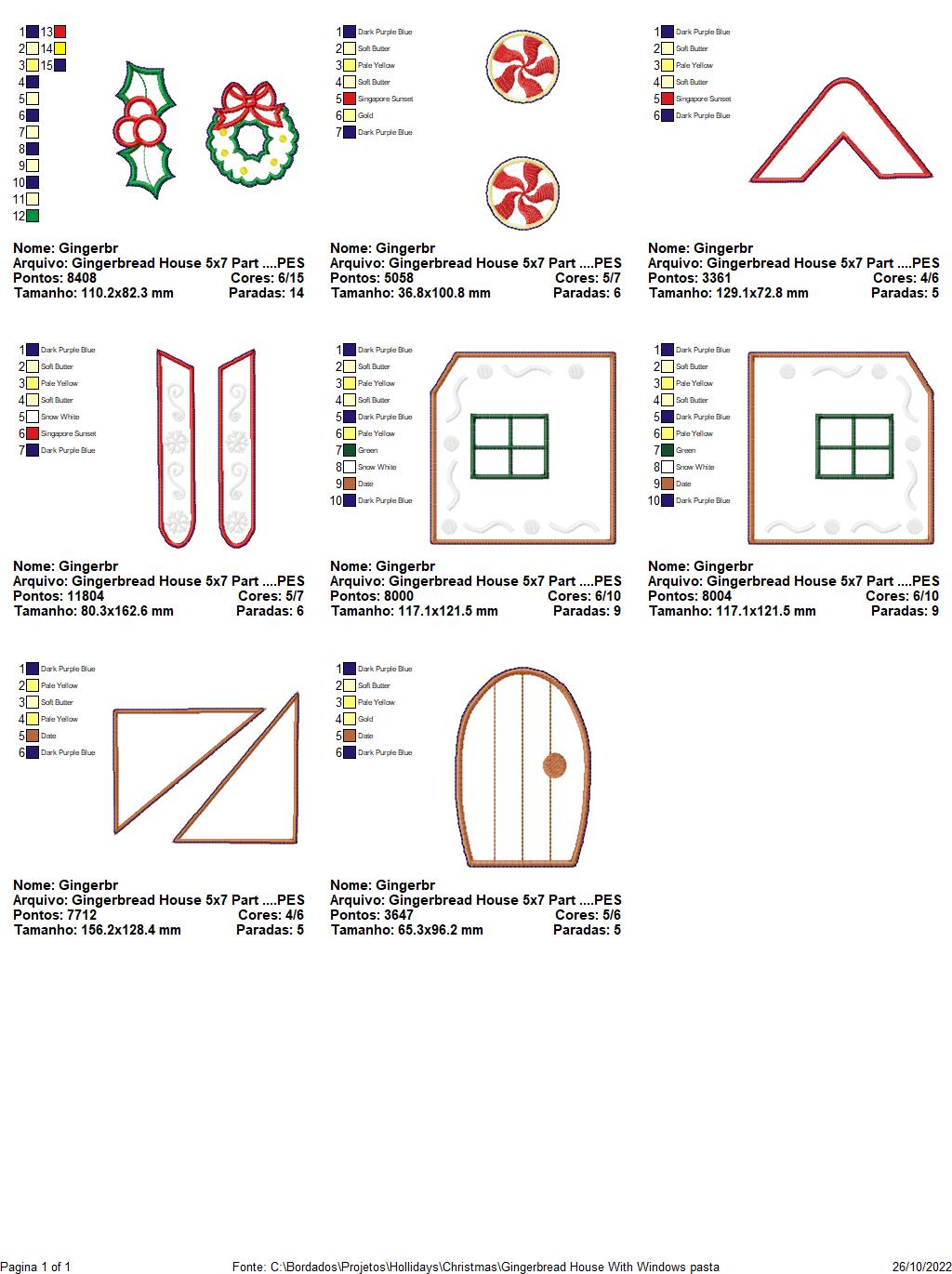 Gingerbread House With Windows - ITH Project - Machine Embroidery Design