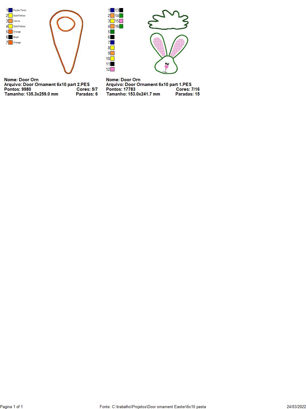 Easter Door Hanger - ITH Project - Machine Embroidery Design