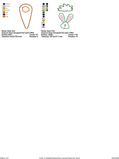 Easter Door Hanger - ITH Project - Machine Embroidery Design