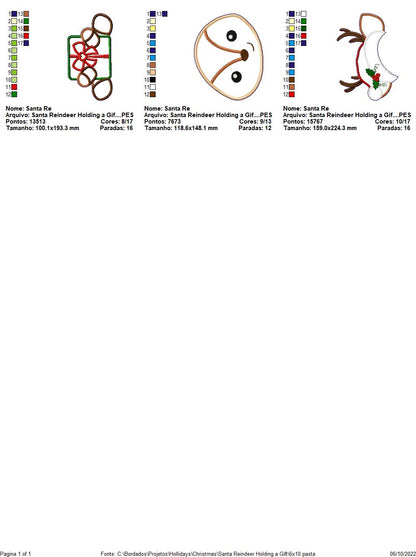 Reindeer Gift and Gingerbread House - Set of 2 Designs - ITH Project - Machine Embroidery Design