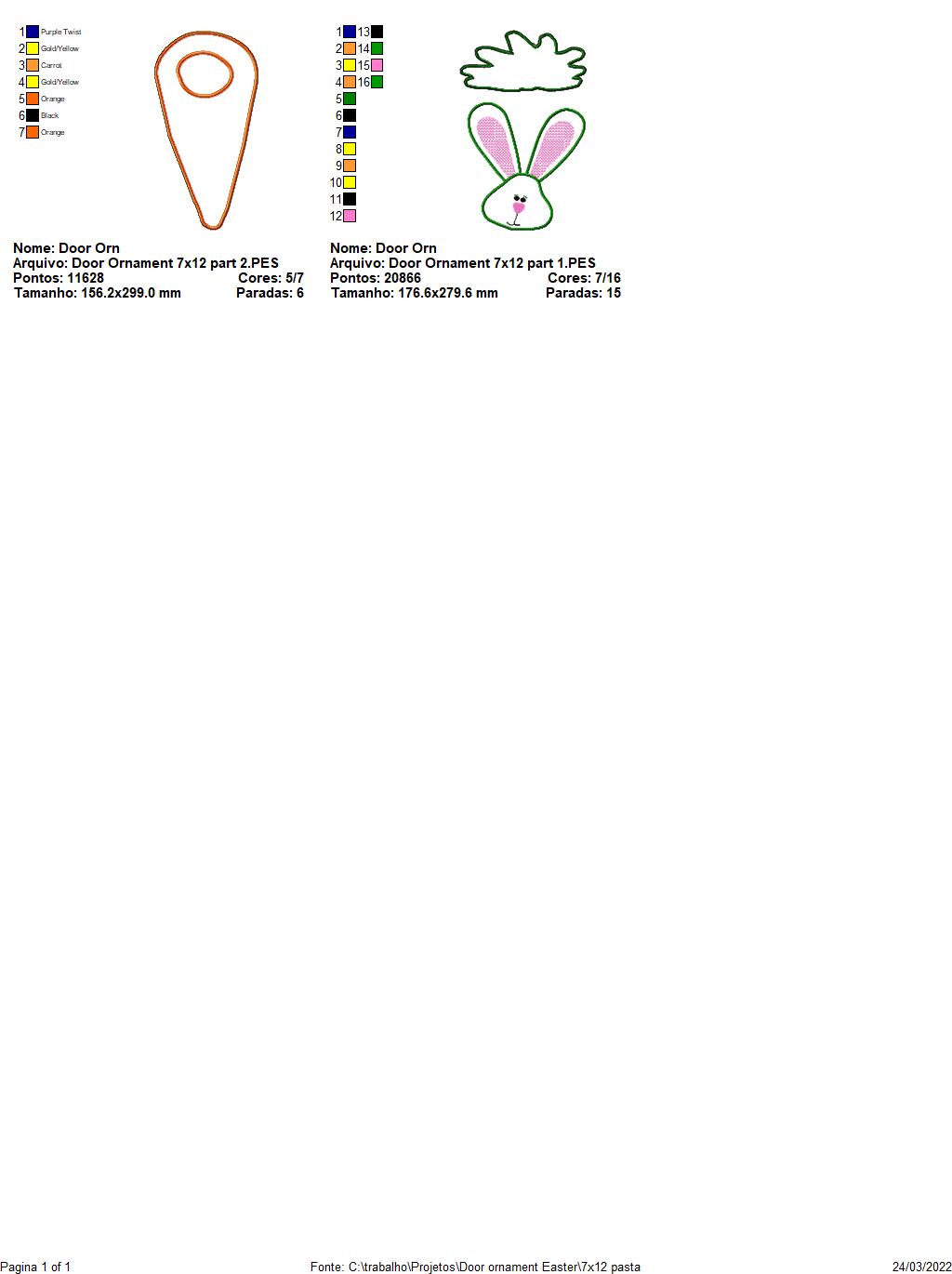 Easter Door Hanger - ITH Project - Machine Embroidery Design