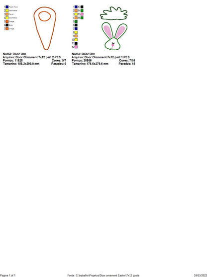 Easter Door Hanger - ITH Project - Machine Embroidery Design