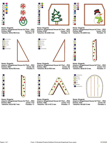 Gingerbread House Christmas Ornament - ITH Project - Machine Embroidery Design