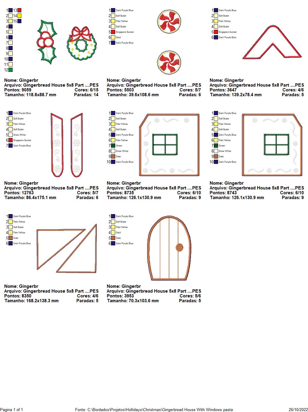 Gingerbread House With Windows - ITH Project - Machine Embroidery Design