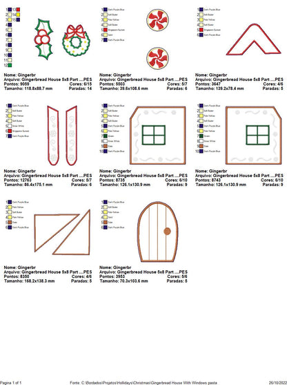Gingerbread House With Windows - ITH Project - Machine Embroidery Design